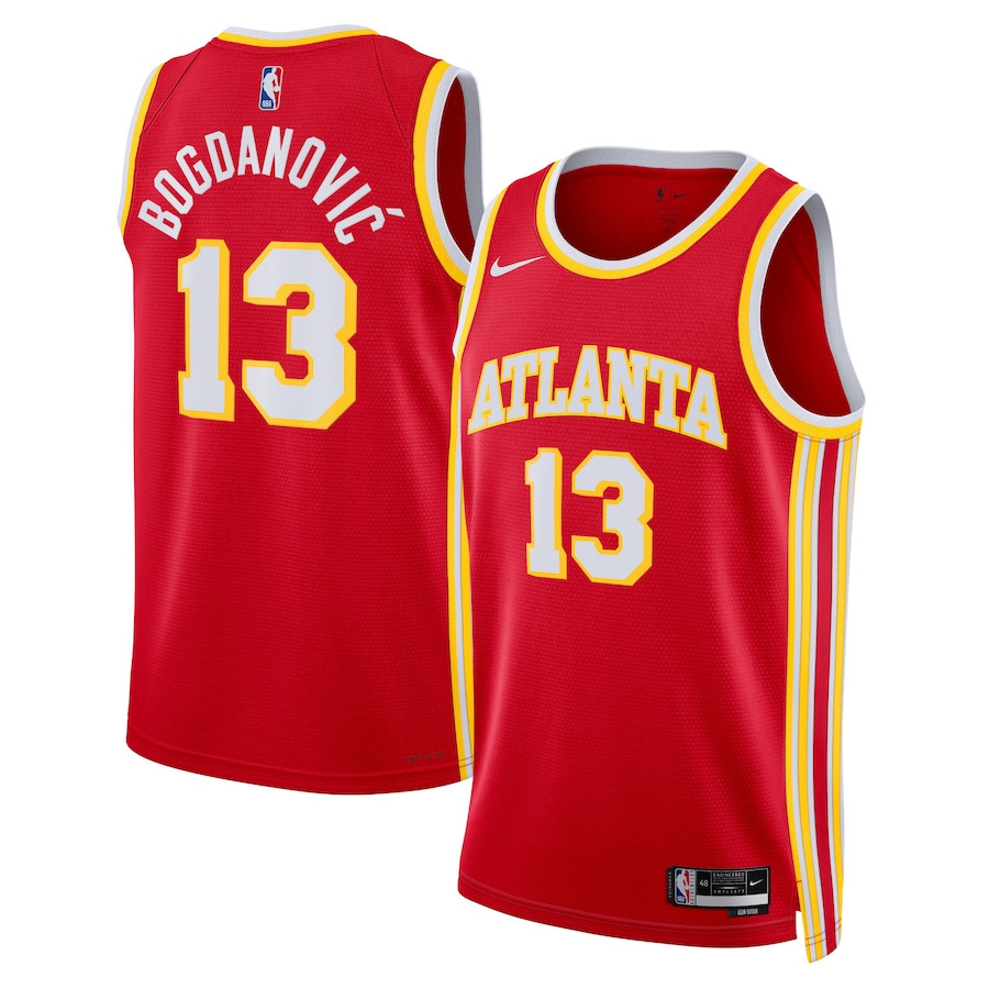 Bogdan Bogdanović 13 Atlanta Hawks Unisex Swingman Jersey - Icon Edition - Red - JS452 