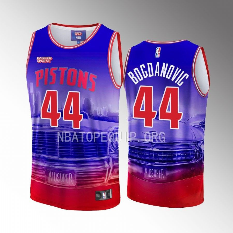 Bojan Bogdanovic 44 Detroit Pistons NBA & KidSuper Studios Unisex Hometown Jersey - JS533 
