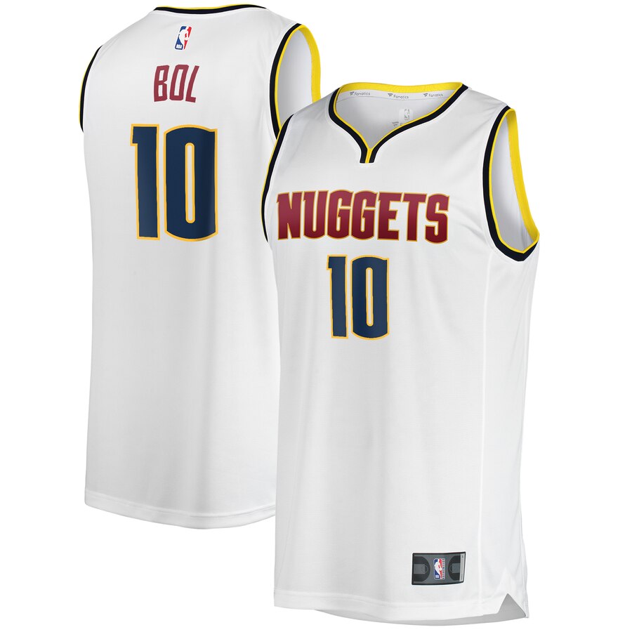 Bol Bol Denver Nuggets Fanatics Branded Youth Fast Break Replica Jersey White - Association Edition