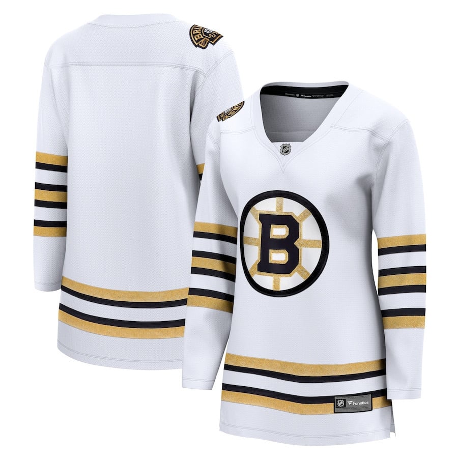 Boston Bruins 100th Anniversary Breakaway Jersey - Women, White - JS247 