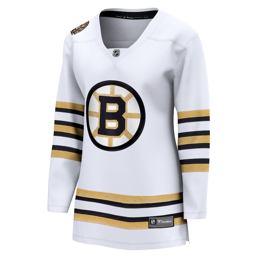 Alternative view of Boston Bruins 100th Anniversary Breakaway Jersey - Women, White - JS247 