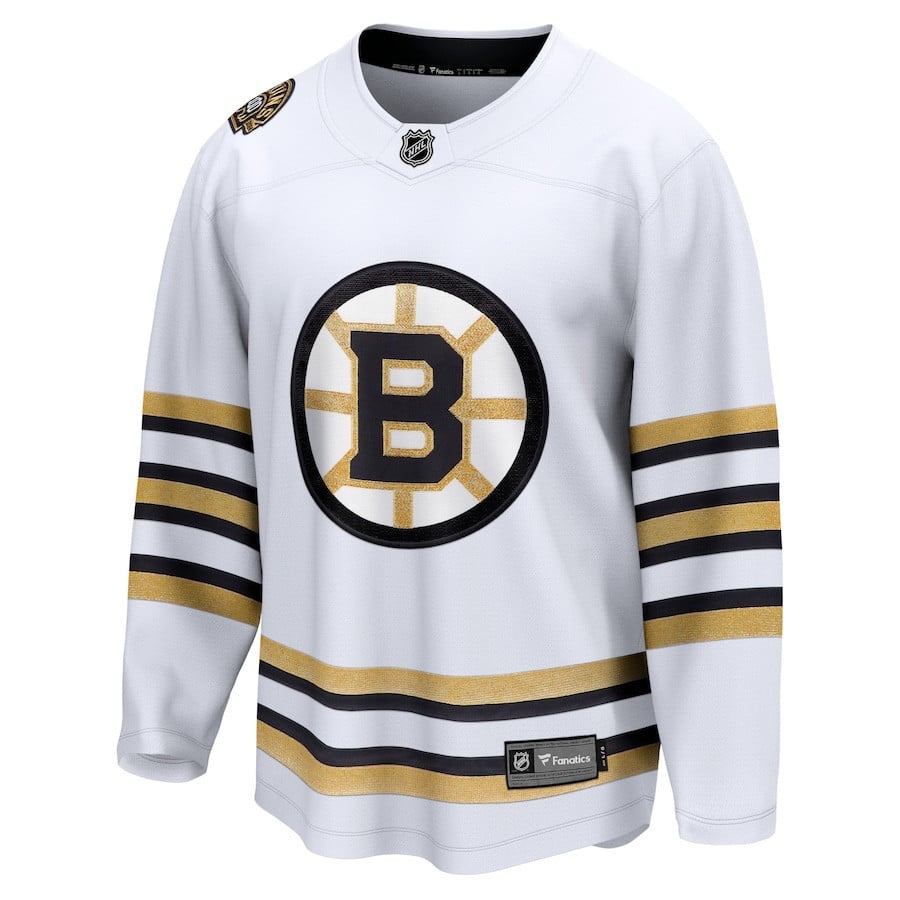 Alternative view of Boston Bruins 100th Anniversary Premier Breakaway Jersey - Men, White - JS612 