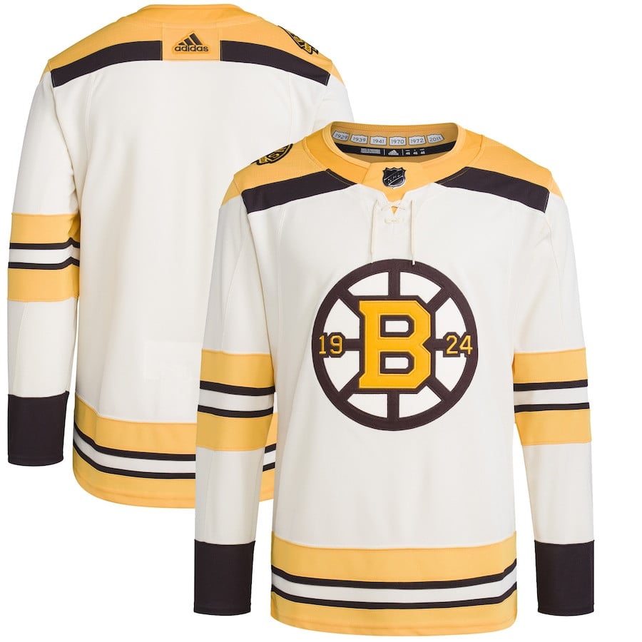 Boston Bruins 100th Anniversary Primegreen Men Jersey - Cream - JS731 