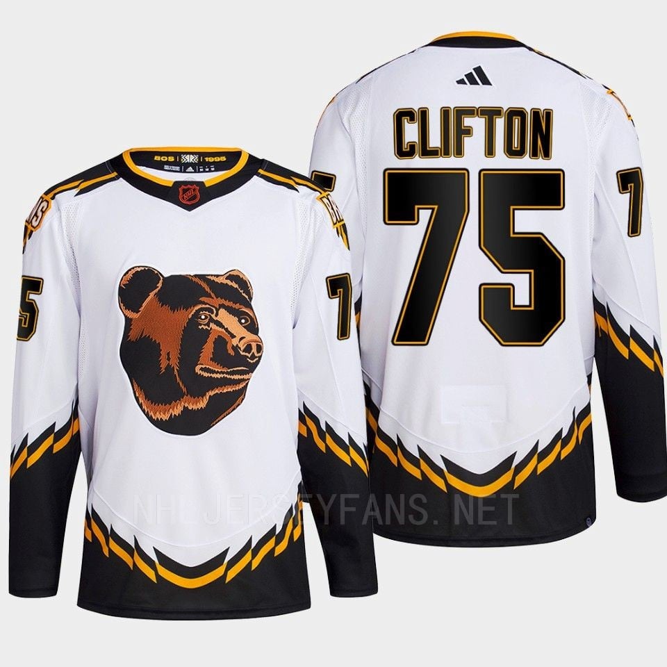 Boston Bruins 2022 Reverse Retro 2.0 Connor Clifton 75 White Primegreen Jersey Men's - JS952 