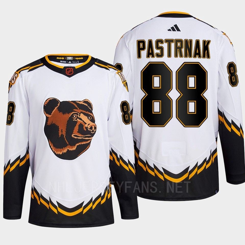 Boston Bruins 2022 Reverse Retro 2.0 David Pastrnak 88 White Primegreen Jersey Men's - JS769 