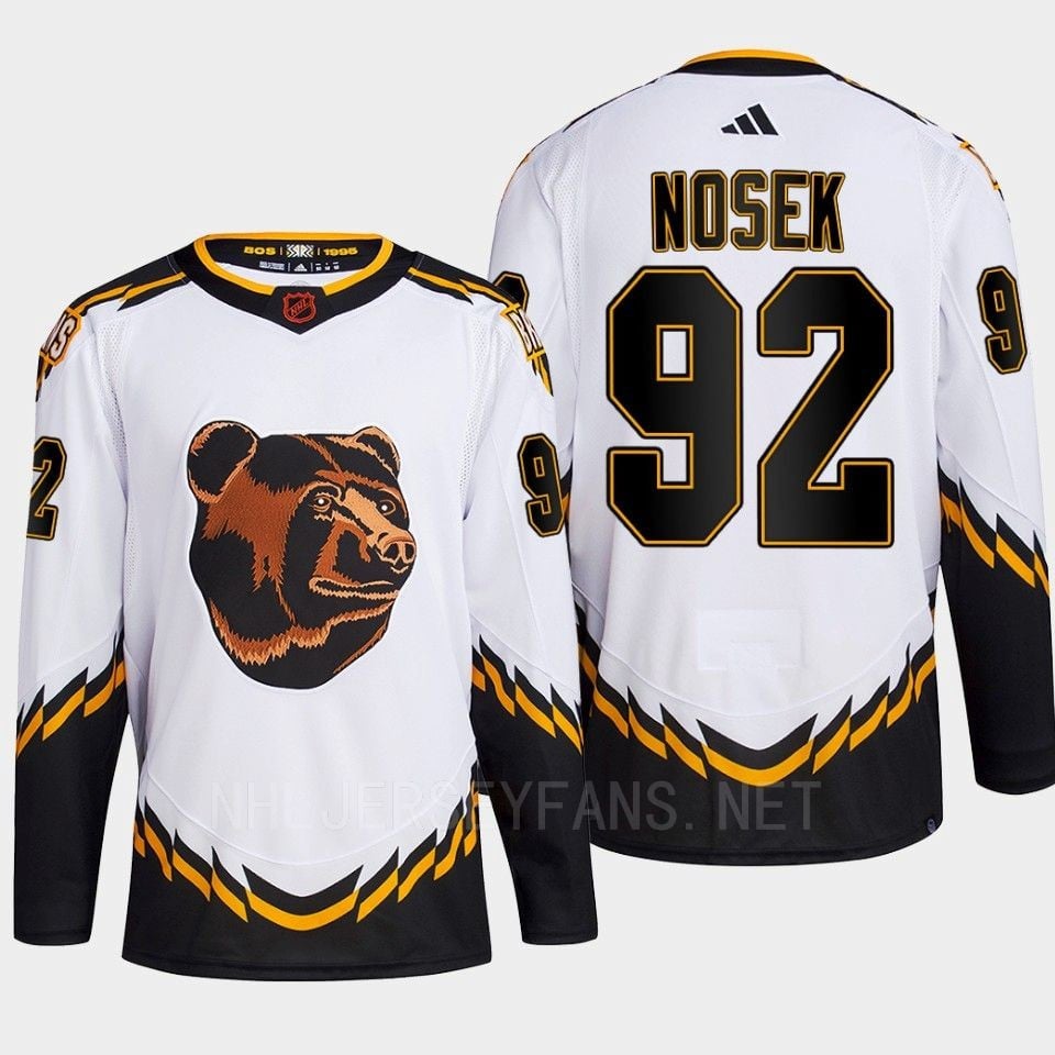 Boston Bruins 2022 Reverse Retro 2.0 Tomas Nosek 92 White Primegreen Jersey Men's - JS141 