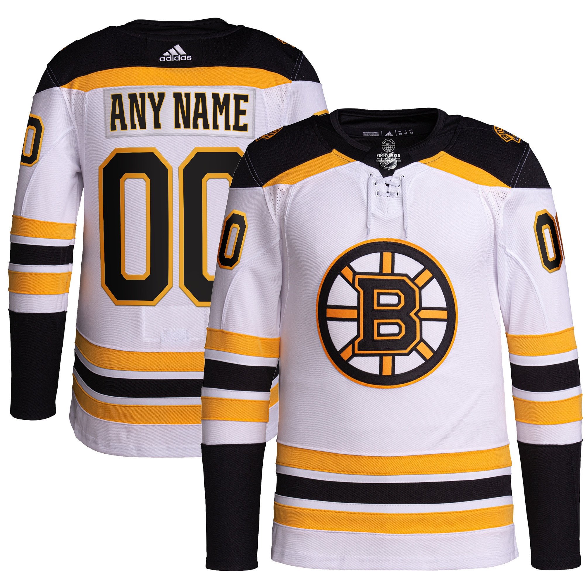 Boston Bruins Away Primegreen Custom Jersey - Men, Black - JS477 