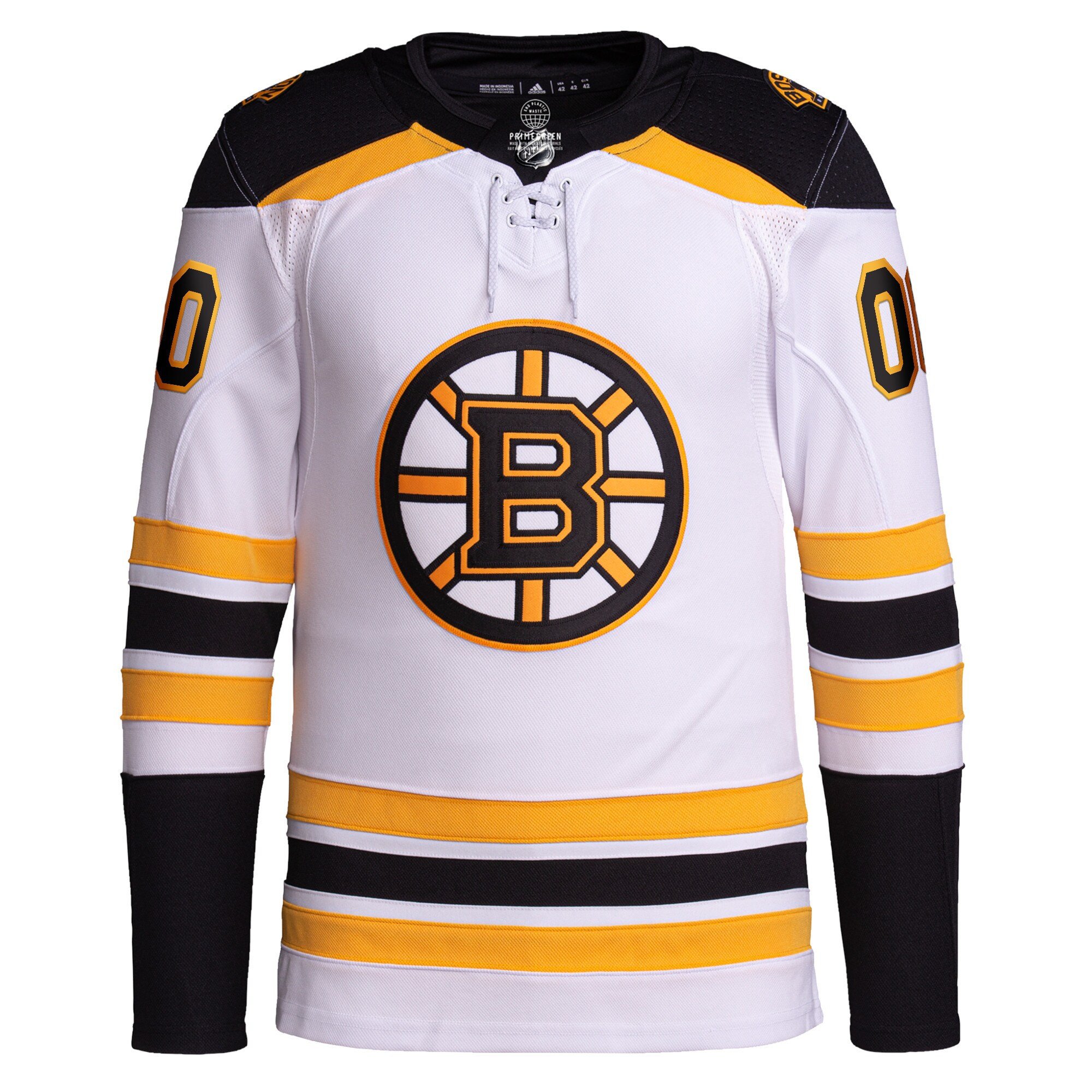 Alternative view of Boston Bruins Away Primegreen Custom Jersey - Men, Black - JS477 