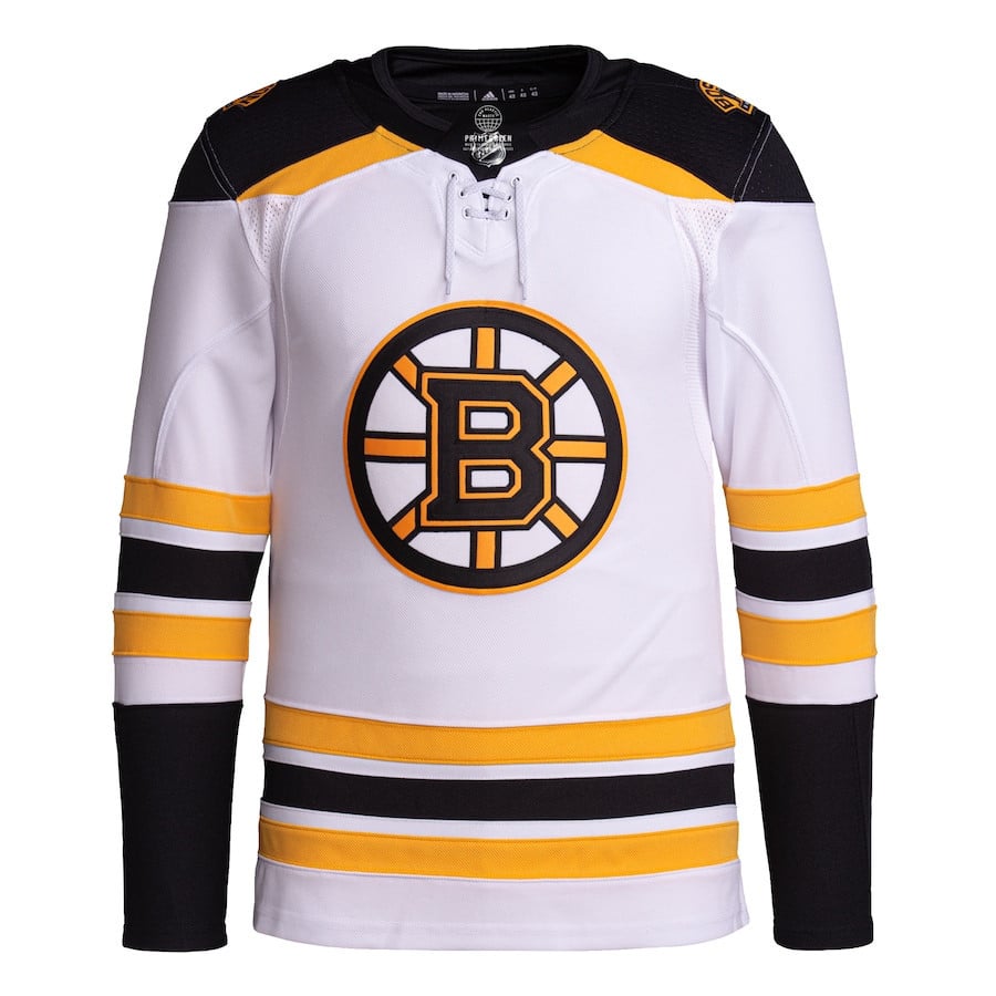 Alternative view of Boston Bruins Away Primegreen Jersey - Men, White - JS656 