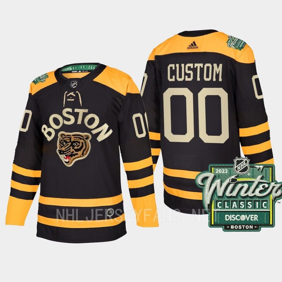 Boston Bruins Custom 00 2023 Winter Classic Black Jersey - JS896 