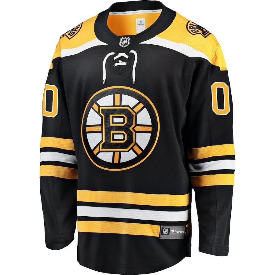 Alternative view of Boston Bruins Home Breakaway Custom Jersey - Black - JS793 