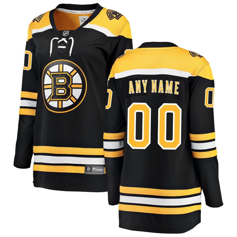 Boston Bruins Home Breakaway Custom Jersey - Women, Black - JS675 