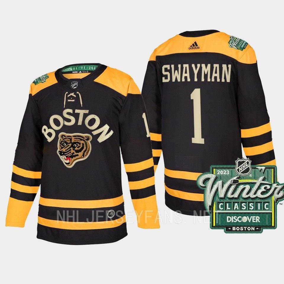 Boston Bruins Jeremy Swayman 1 2023 Winter Classic Black Jersey - JS814 