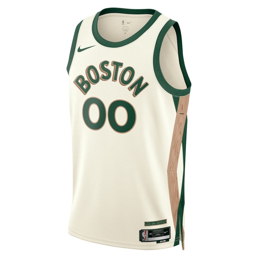 Alternative view of Boston Celtics 2023/24 City Edition Swingman Custom Jersey - White - JS169