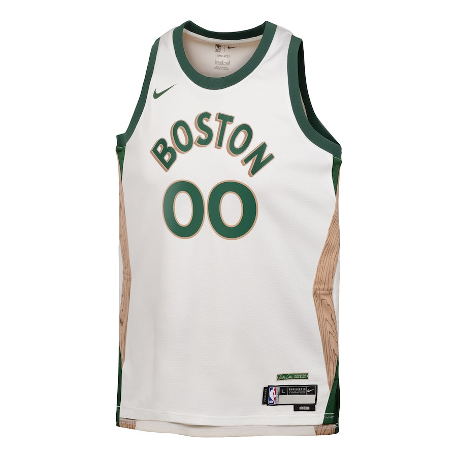 Alternative view of Boston Celtics 2023/24 City Edition Swingman Custom YOUTH Jersey - White - JS957