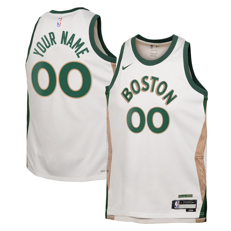 Boston Celtics 2023/24 City Edition Swingman Custom YOUTH Jersey - White - JS957