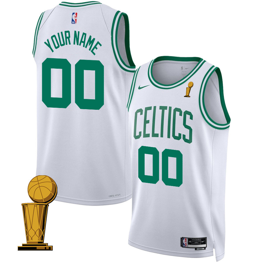 Boston Celtics 2024 FINALS CHAMPIONS Swingman Jersey Customized - Association Edition - White - JS569
