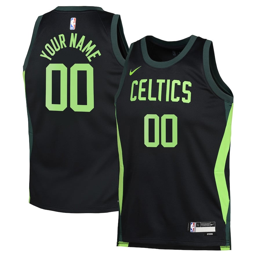 Boston Celtics 2024/25 Swingman Custom YOUTH Jersey - City Edition - Black - JS768