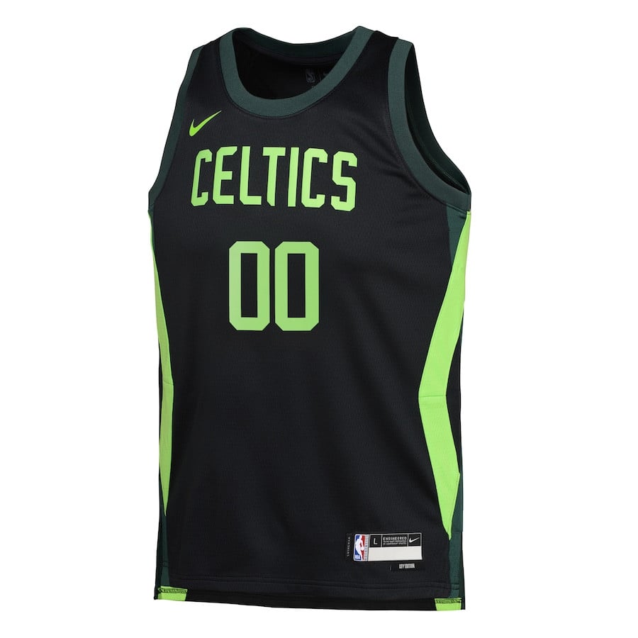 Alternative view of Boston Celtics 2024/25 Swingman Custom YOUTH Jersey - City Edition - Black - JS768