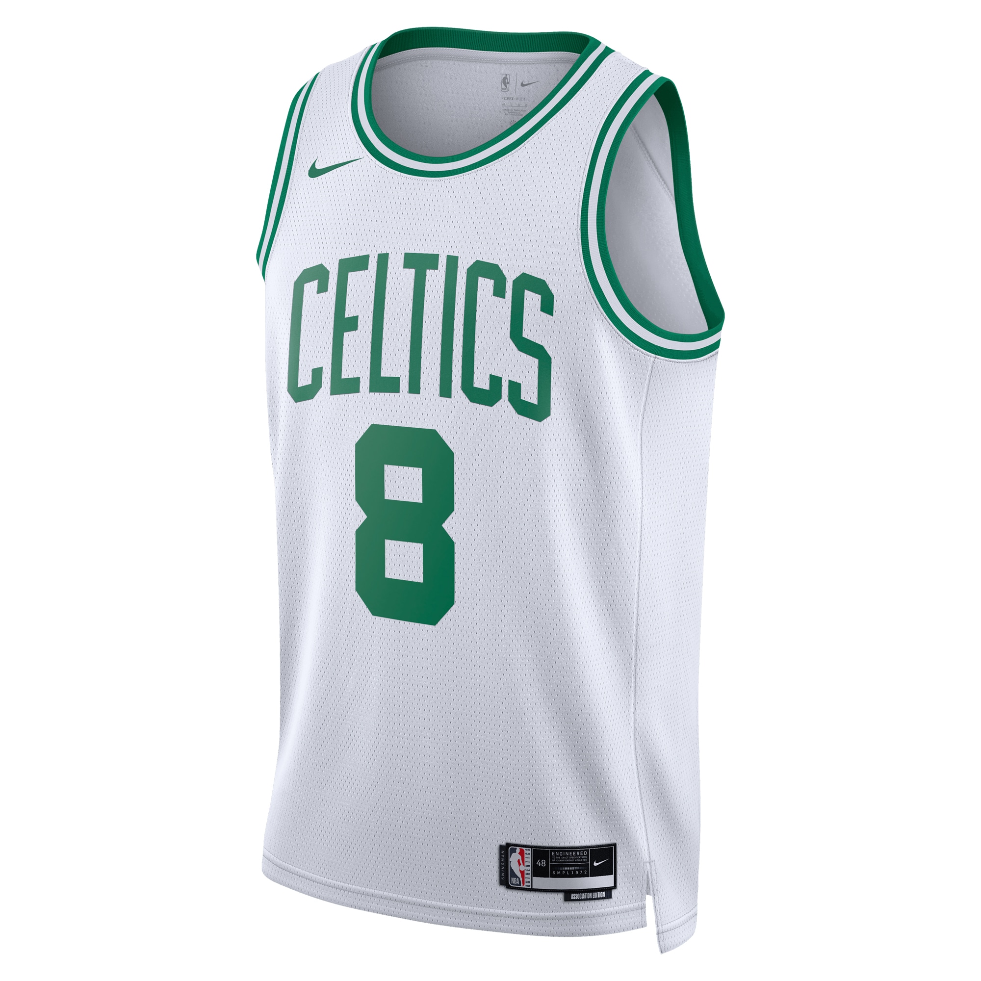 Alternative view of Boston Celtics Association Edition Swingman Jersey - White - Kristaps Porzingis - Unisex - JS469