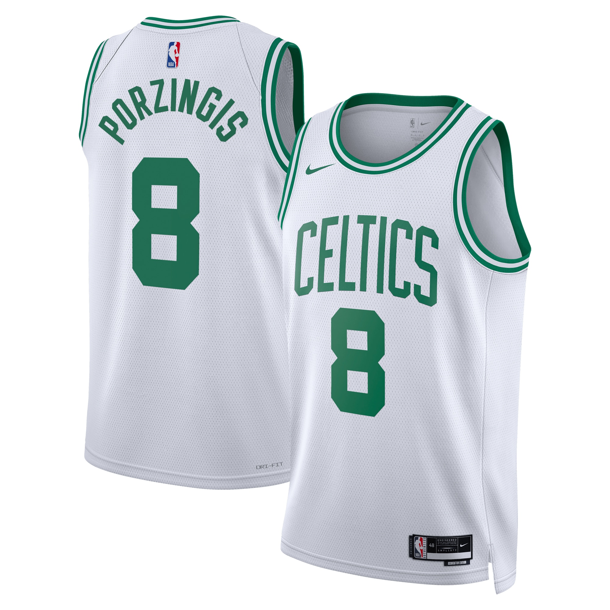 Boston Celtics Association Edition Swingman Jersey - White - Kristaps Porzingis - Unisex - JS469