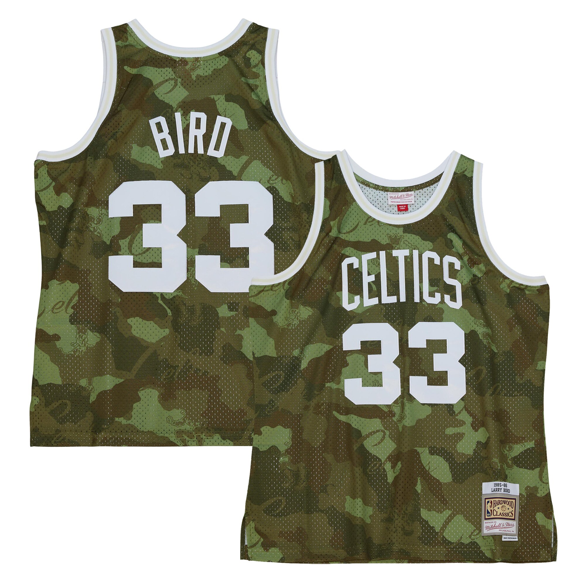 Alternative view of Boston Celtics Boston Celtics Mitchell & Ness Hardwood Classics 1985/86 Ghost Green Swingman Jersey - Camo