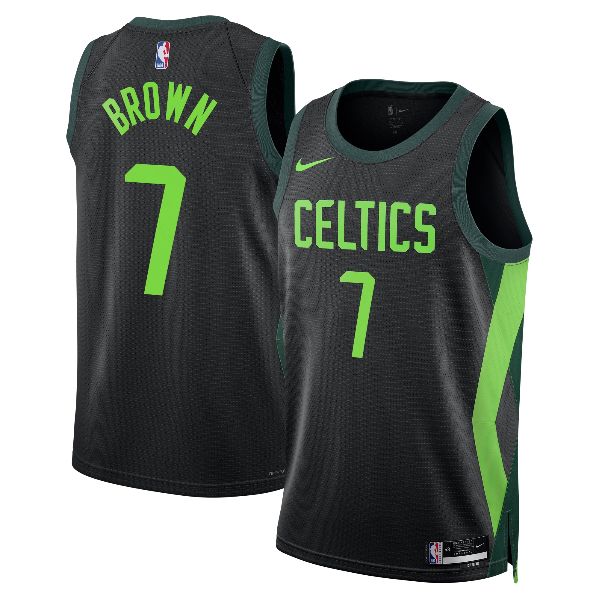 Boston Celtics City Edition Swingman Jersey 2024 - Black - Jaylen Brown - Unisex - JS823