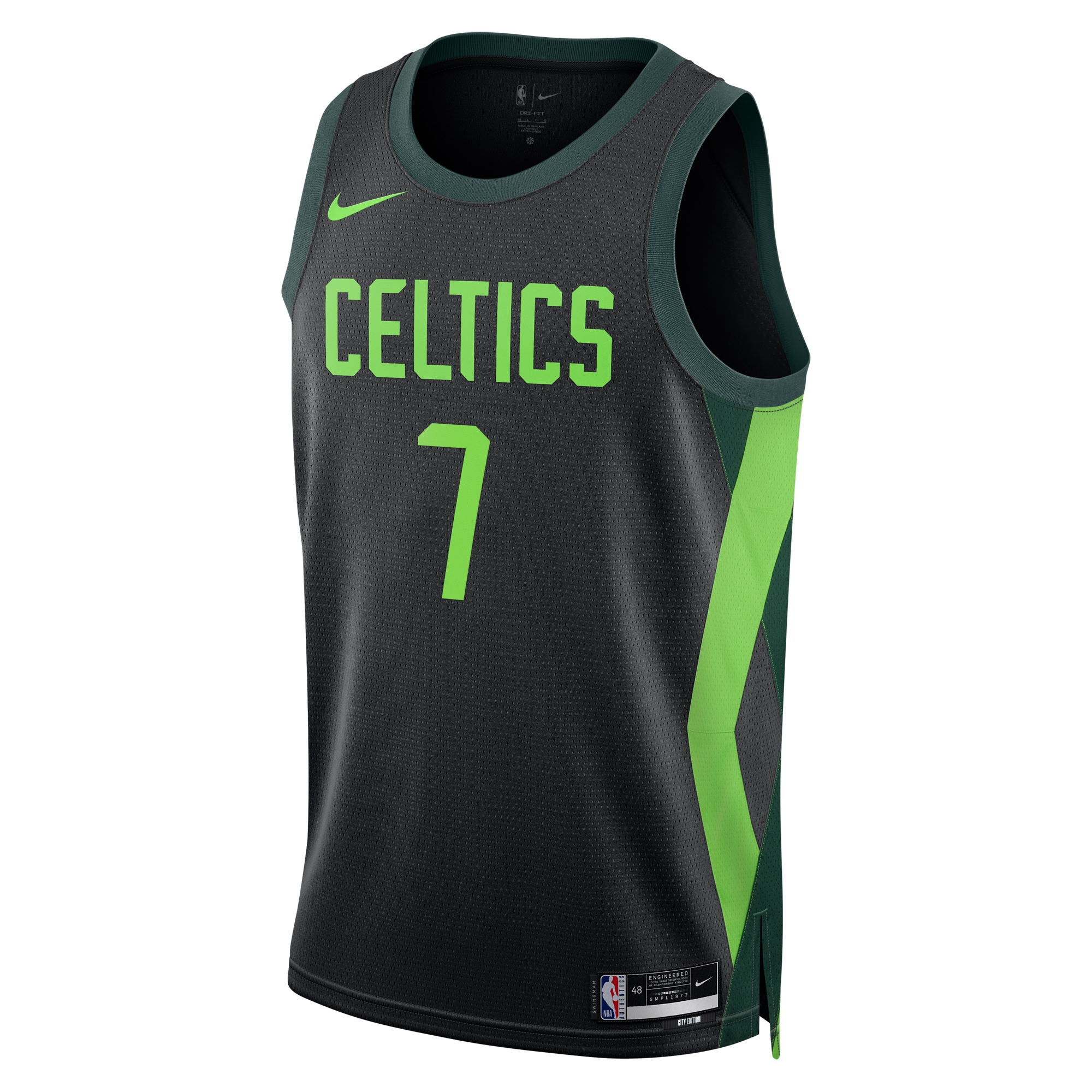 Alternative view of Boston Celtics City Edition Swingman Jersey 2024 - Black - Jaylen Brown - Unisex - JS823