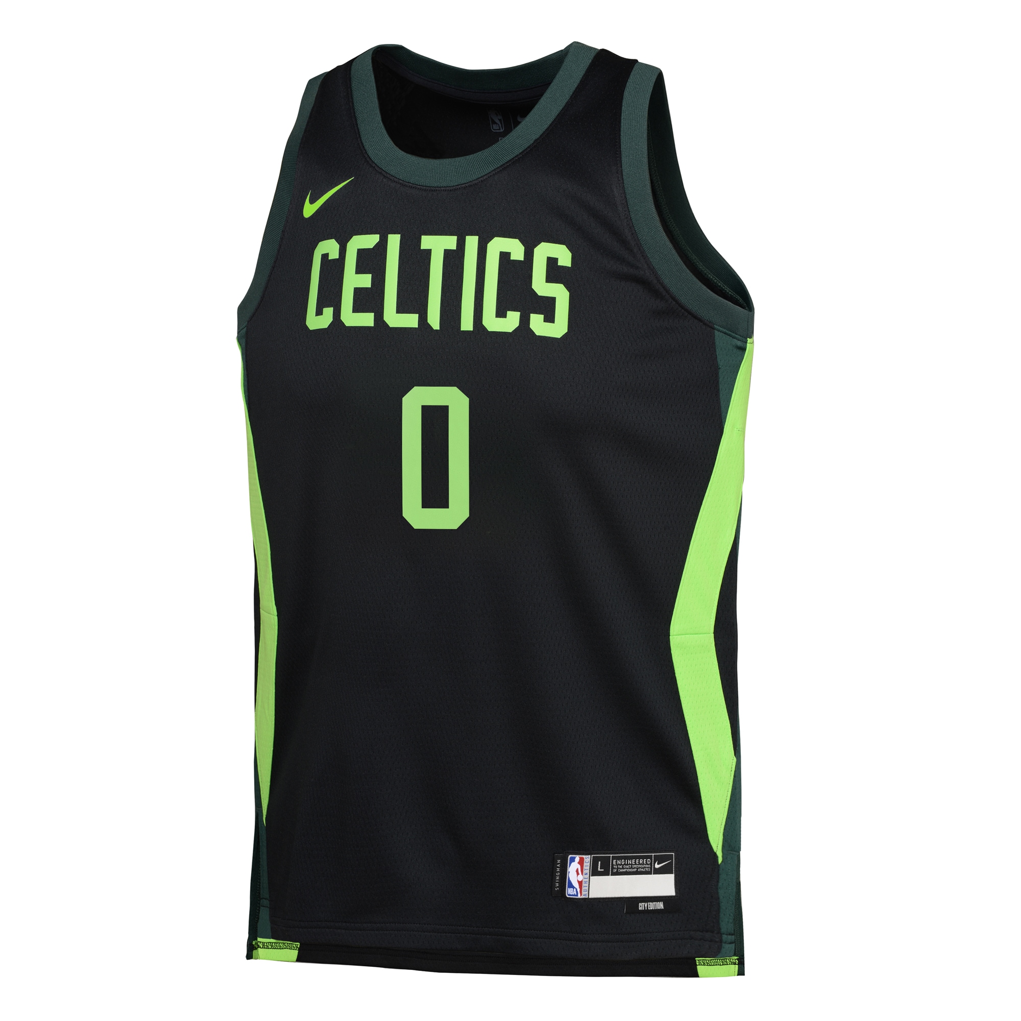 Alternative view of Boston Celtics City Edition Swingman Jersey 2024 - Black - Jayson Tatum - Youth - JS322