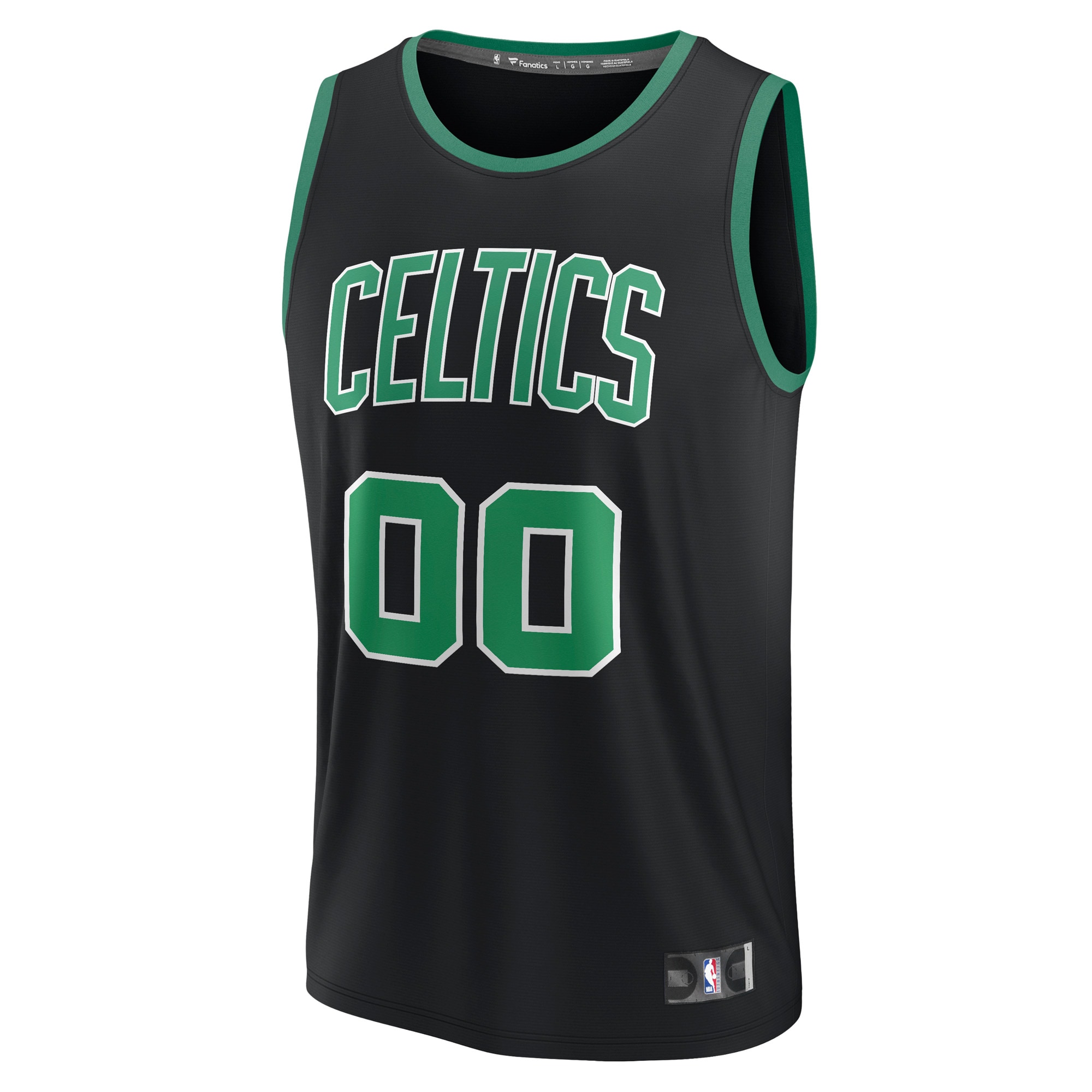 Alternative view of Boston Celtics Fanatics Fast Break Replica Custom Jersey - Statement Edition - Black