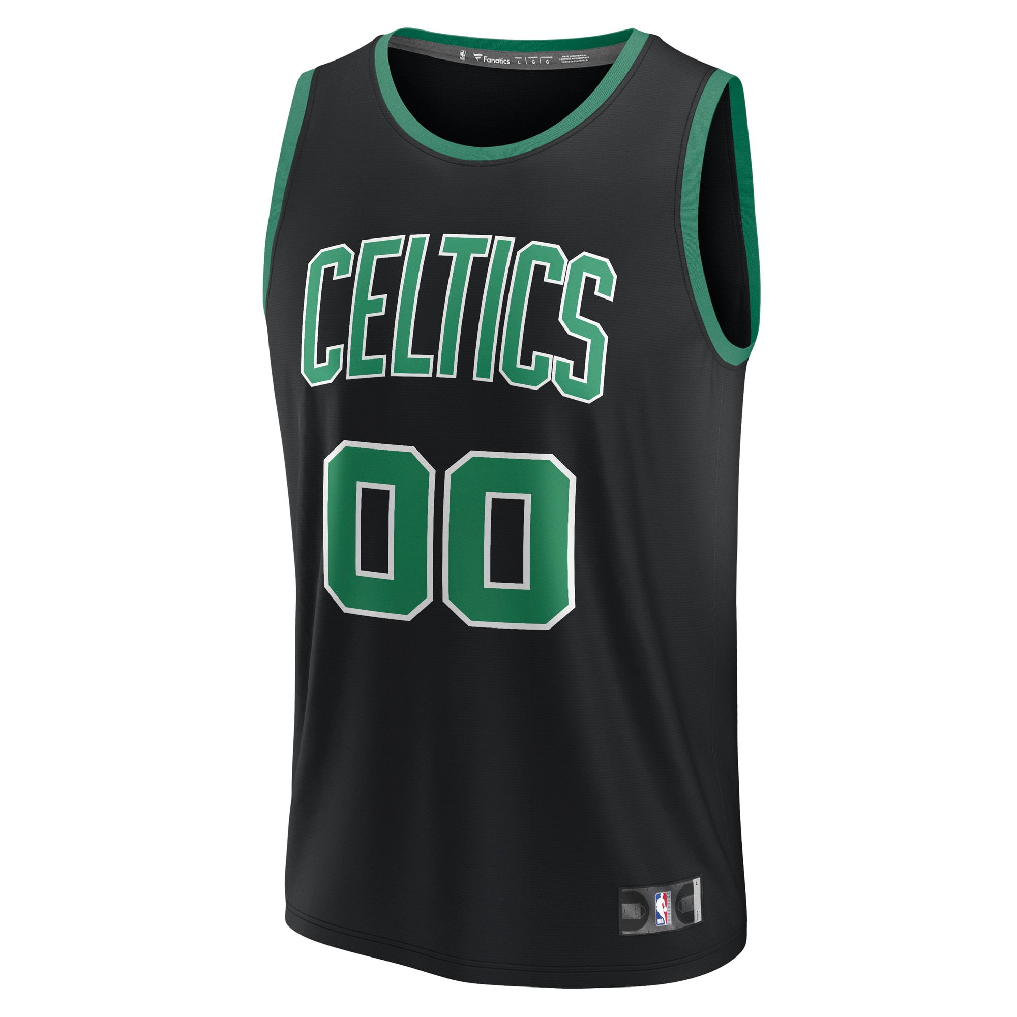 Alternative view of Boston Celtics Fanatics Youth Fast Break Replica Custom Jersey - Statement Edition - Black