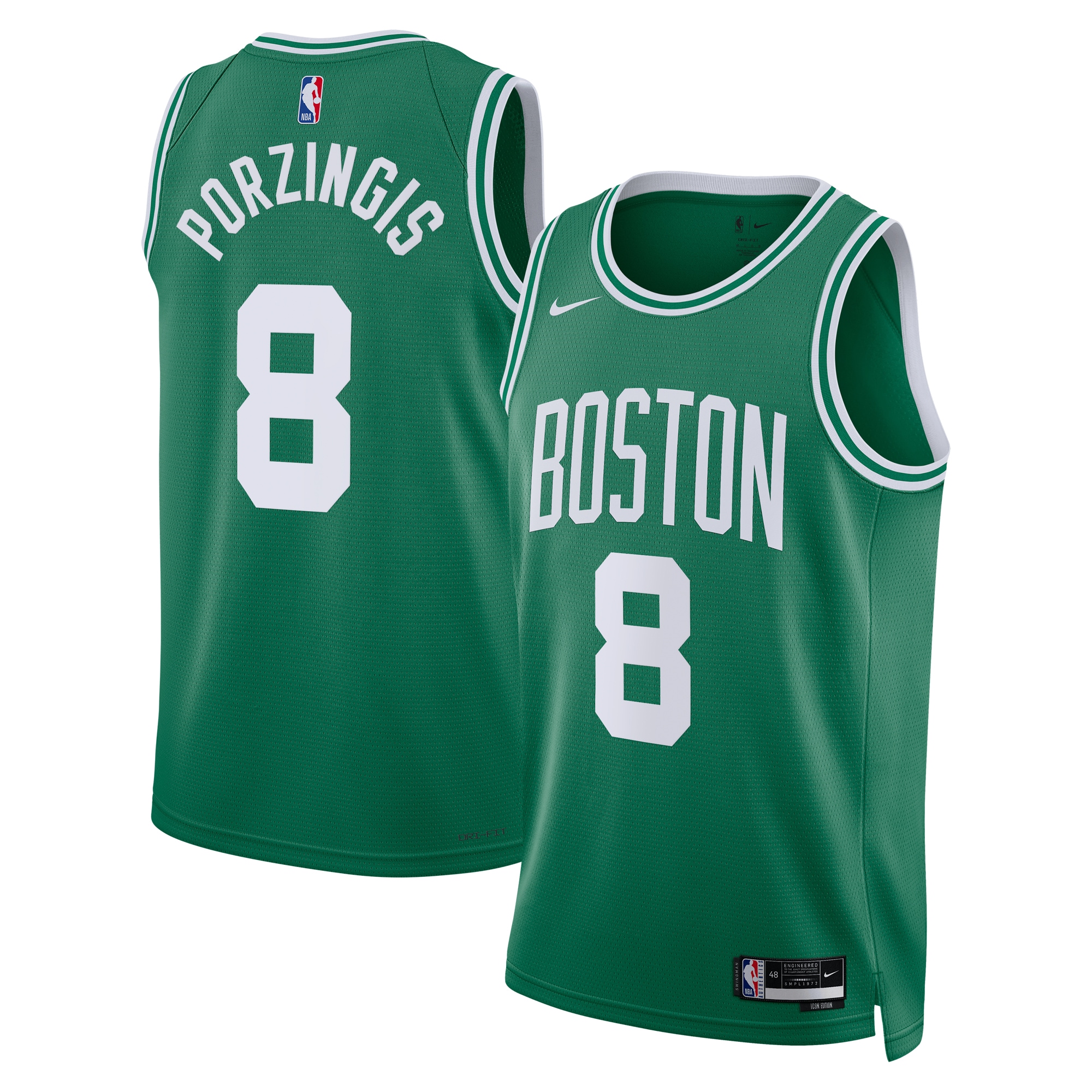 Boston Celtics Icon Edition Swingman Jersey - Kelly Green - Kristaps Porzingis - Unisex - JS990