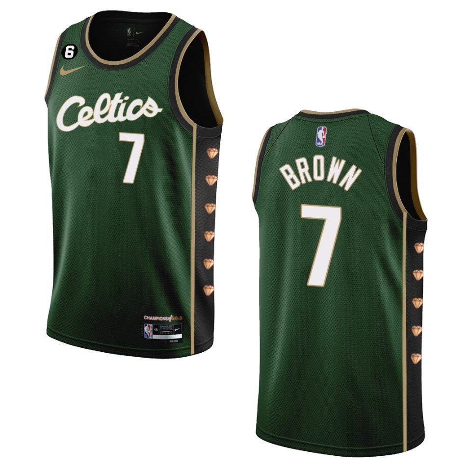 Boston Celtics Jaylen Brown 2022-23 City Edition Dark Green Swingman Jersey