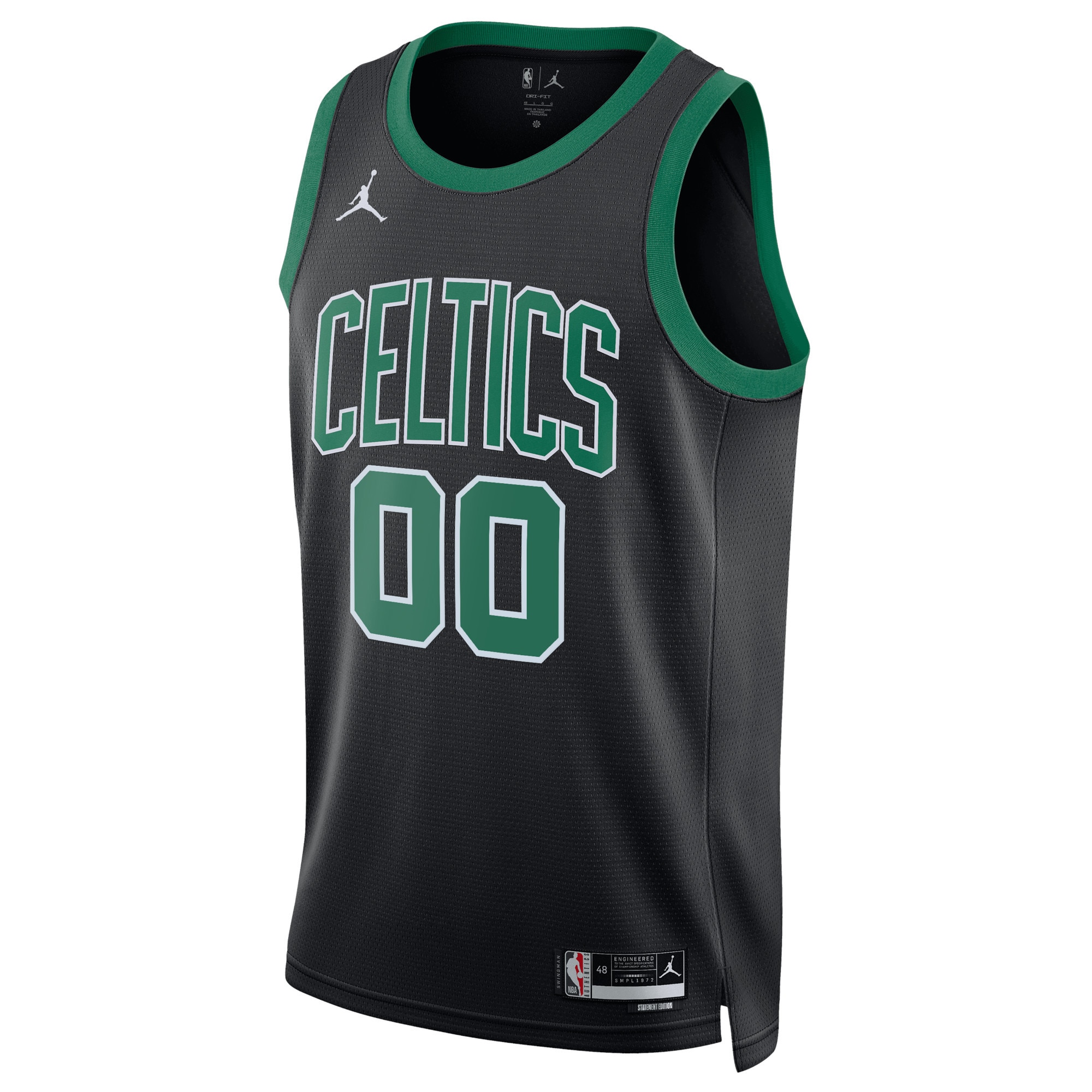 Alternative view of Boston Celtics Jordan Brand Unisex 2022/23 Swingman Custom Jersey - Statement Edition - Black