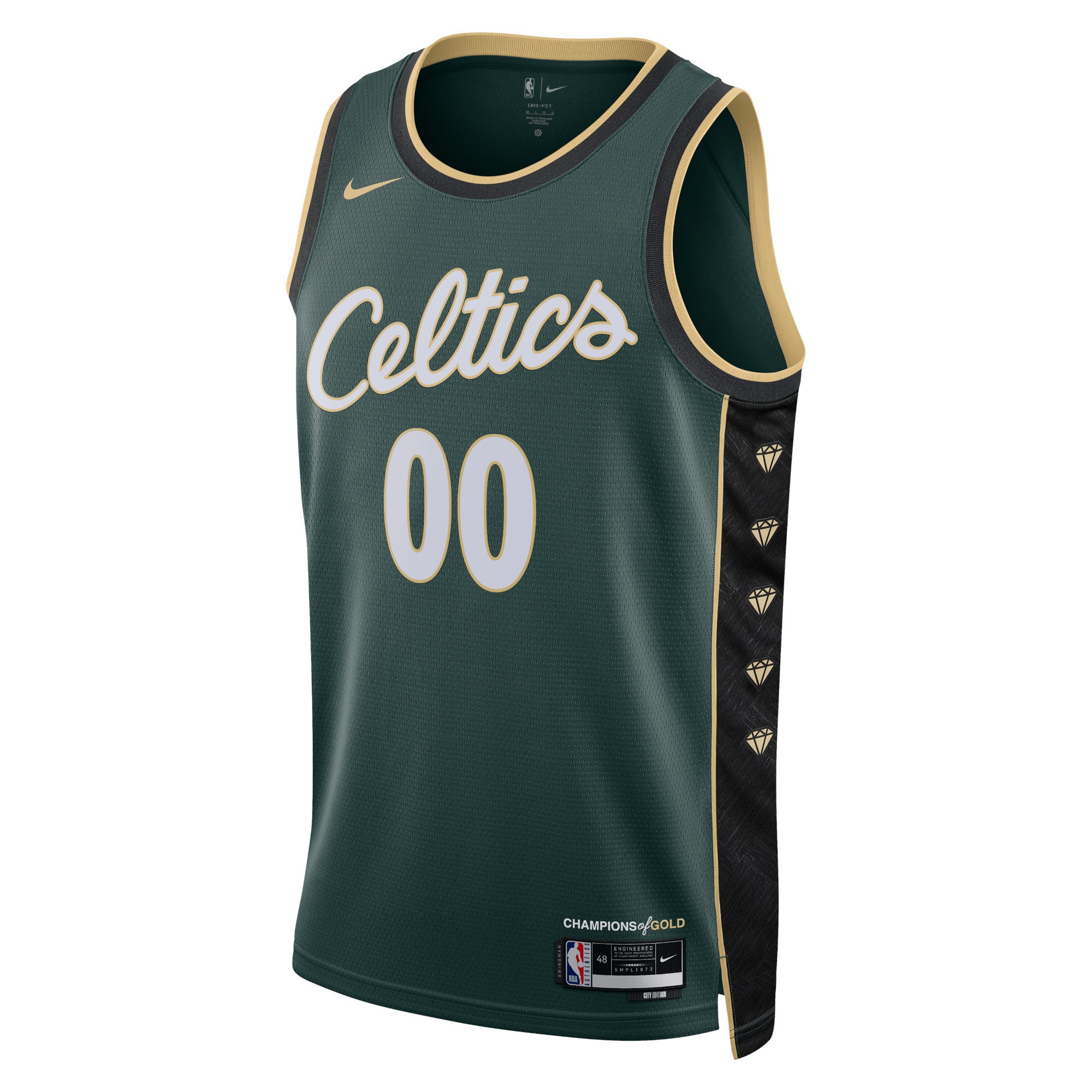 Alternative view of Boston Celtics Unisex 2022/23 Swingman Custom Jersey - City Edition - Kelly Green