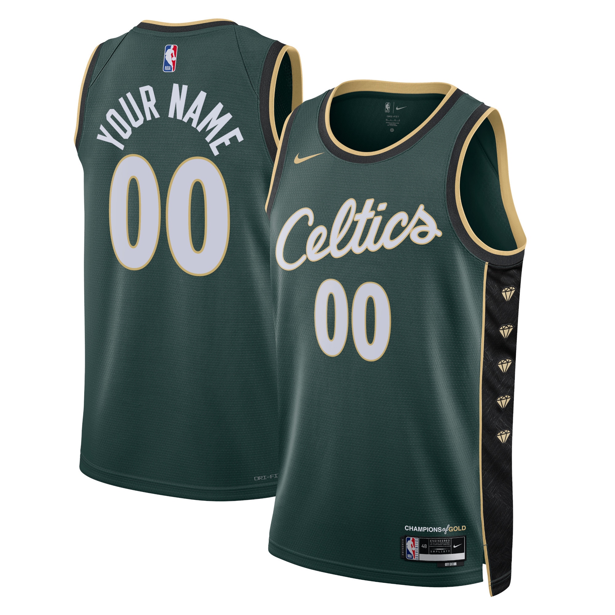 Boston Celtics Unisex 2022/23 Swingman Custom Jersey - City Edition - Kelly Green