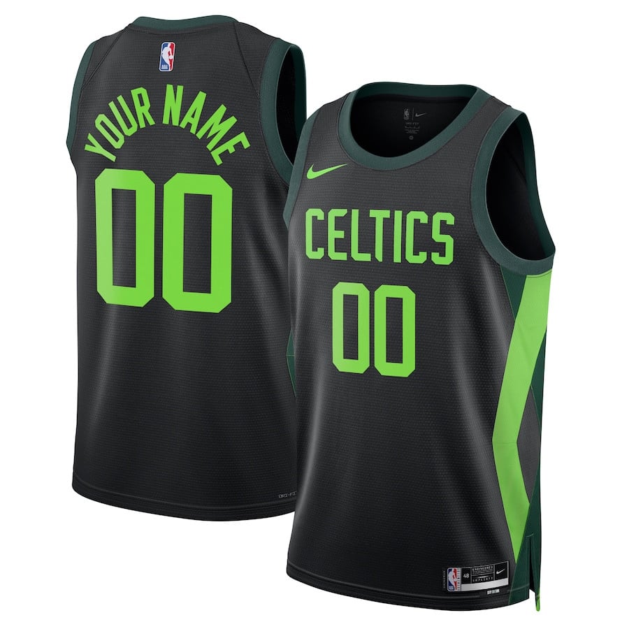 Boston Celtics Unisex 2024/25 Custom Swingman Jersey - City Edition - Black - JS945