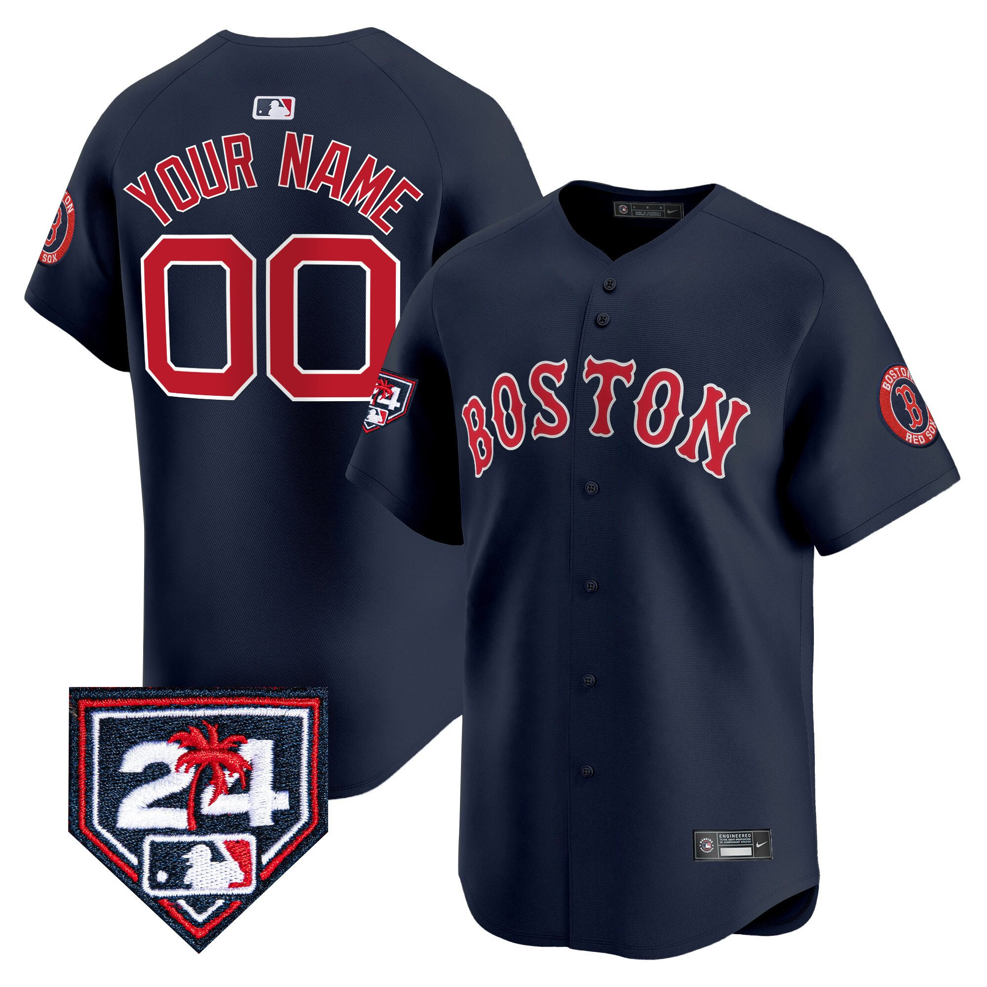 Boston Red Sox 2024 Spring Training Custom Men Jersey - Navy