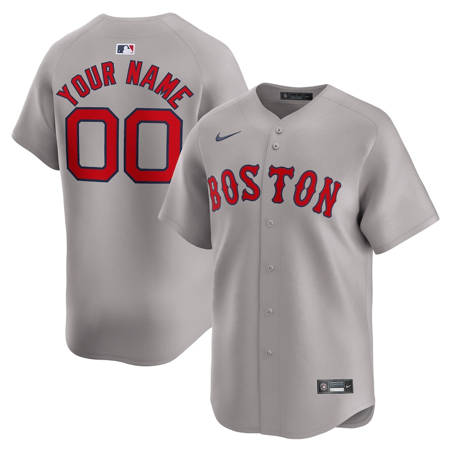 Boston Red Sox Away Limited Custom Men Jersey - Gray