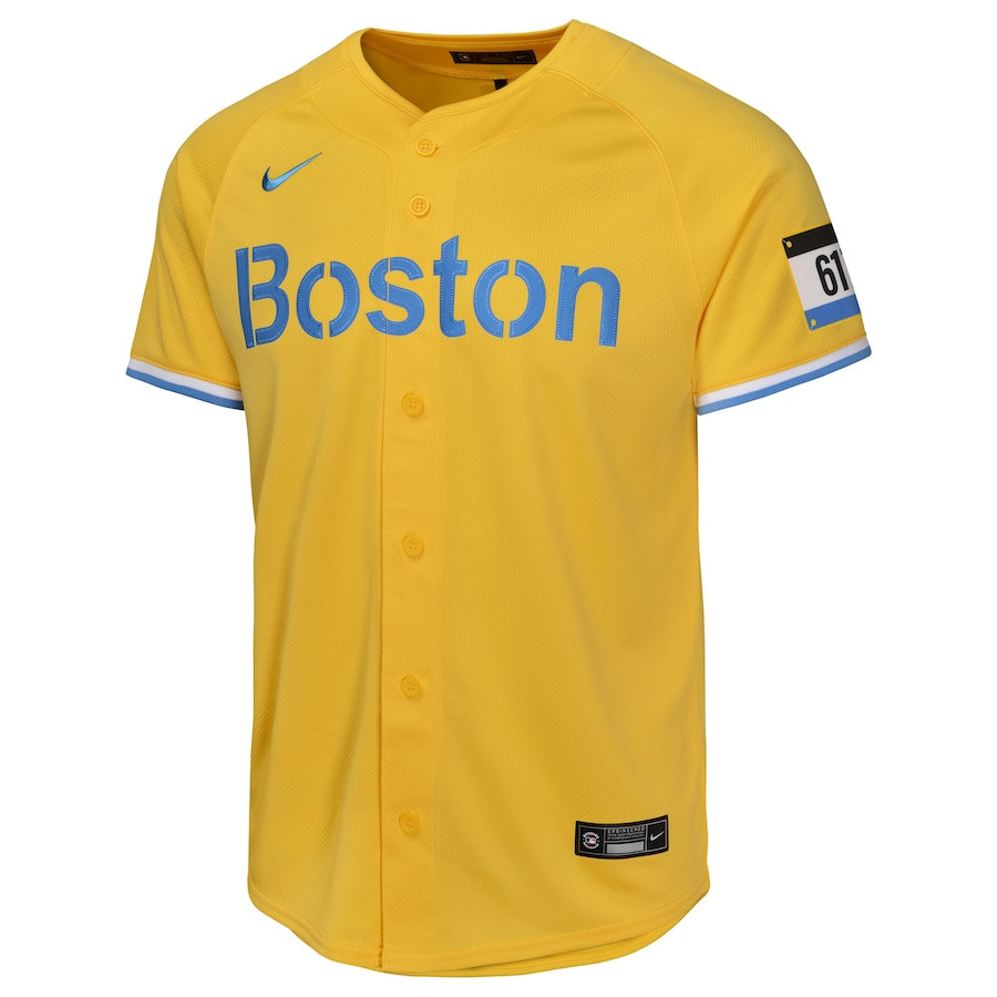 Alternative view of Boston Red Sox City Connect Limited YOUTH Jersey - Gold