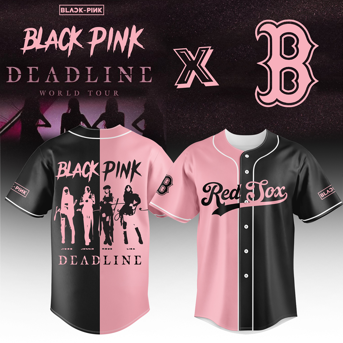 Boston Red Sox Mlb X Blackpink Baseball Jersey