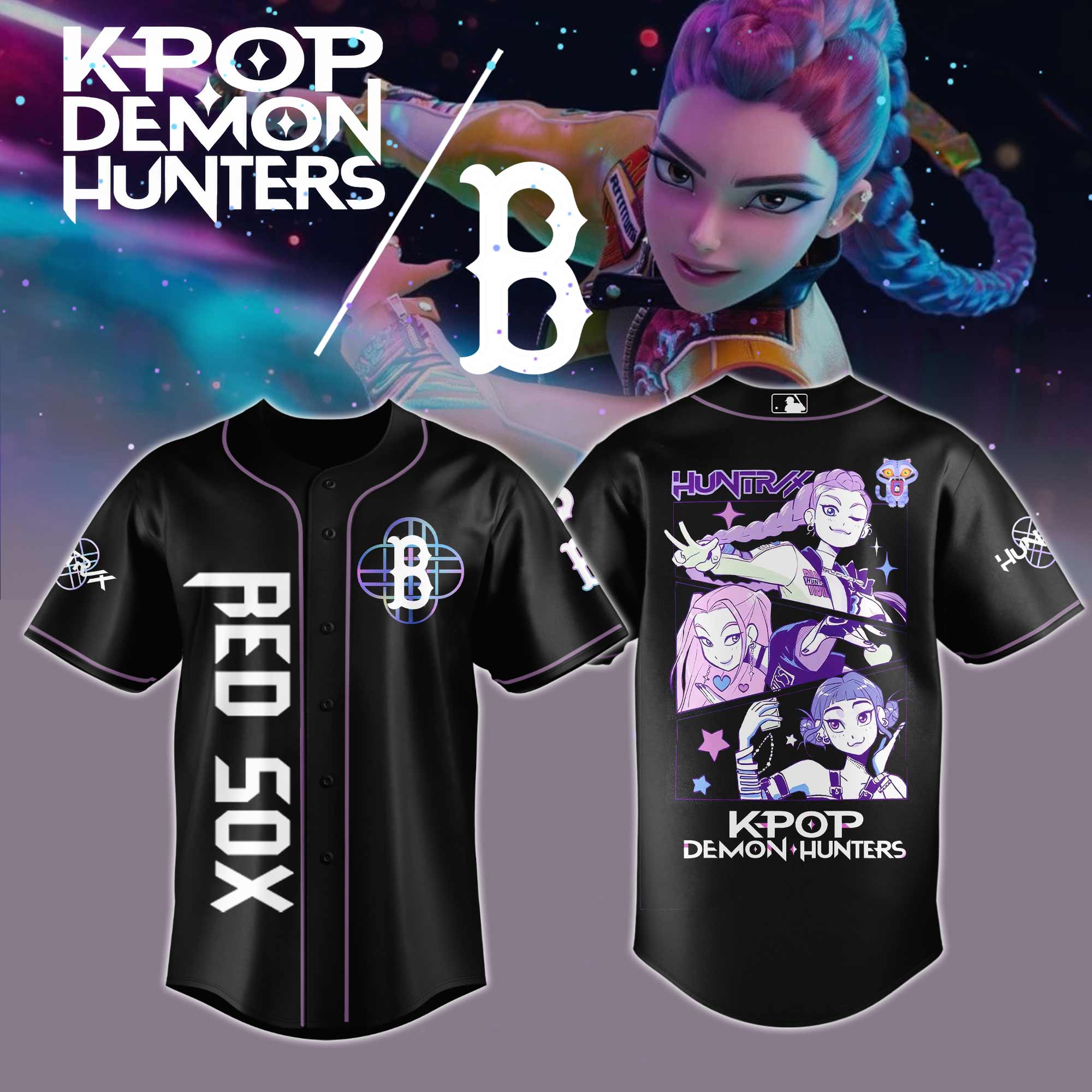 Boston Red Sox Mlb X Kpop Demon Hunters Baseball Jersey