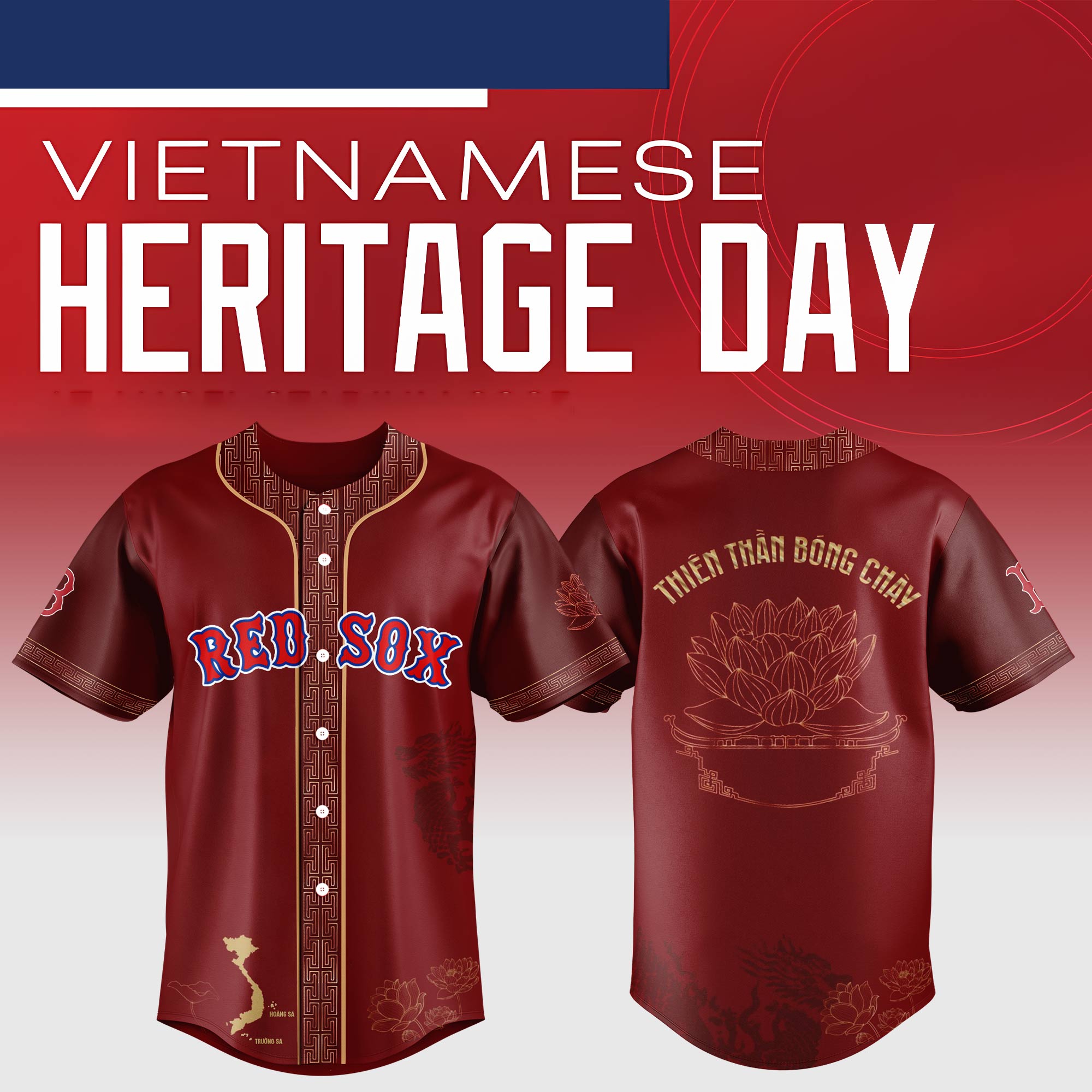 Boston Red Sox Mlb X Vietnamese Heritage Night Baseball Jersey