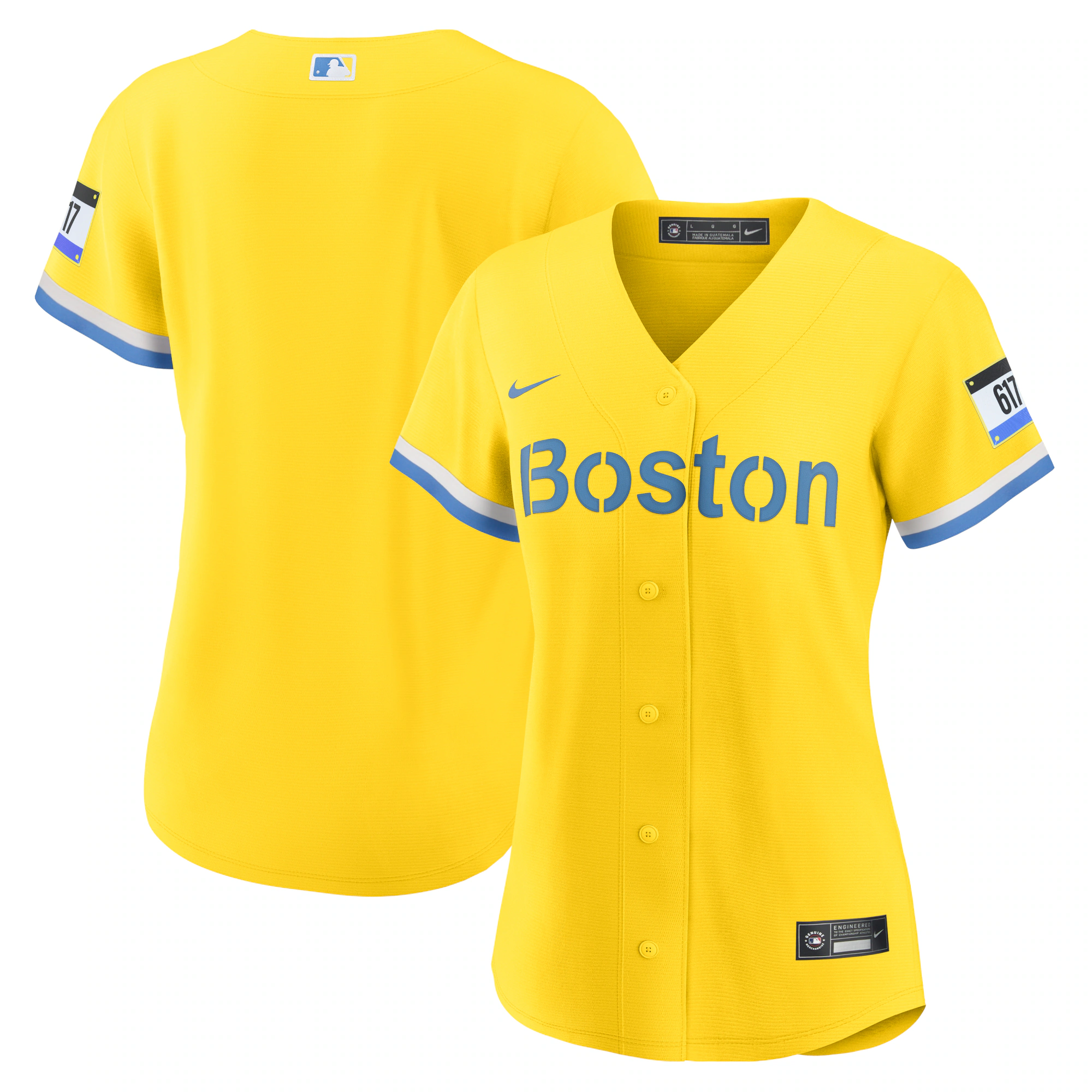 Boston Red Sox Women’s City Connect Replica Jersey – Gold/light Blue