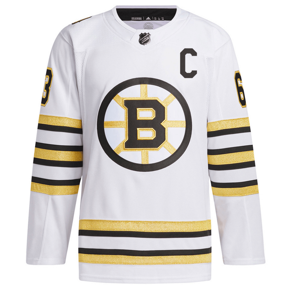 Alternative view of Brad Marchand 63 Boston Bruins 100th Anniversary Primegreen Away Men Jersey - White - JS569 