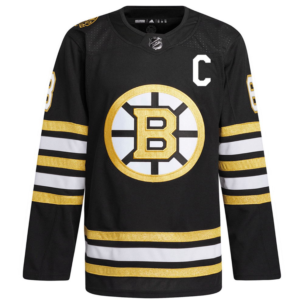 Alternative view of Brad Marchand 63 Boston Bruins 100th Anniversary Primegreen Home Men Jersey - Black - JS971 