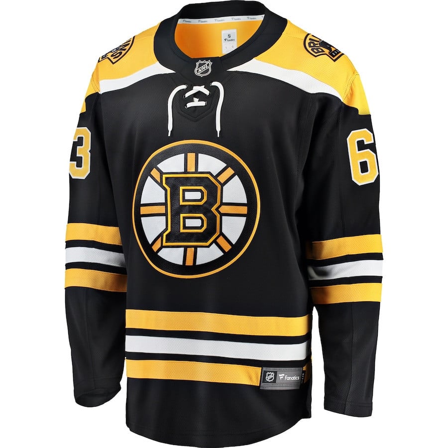 Alternative view of Brad Marchand 63 Boston Bruins Home Breakaway Jersey - Black - JS288 