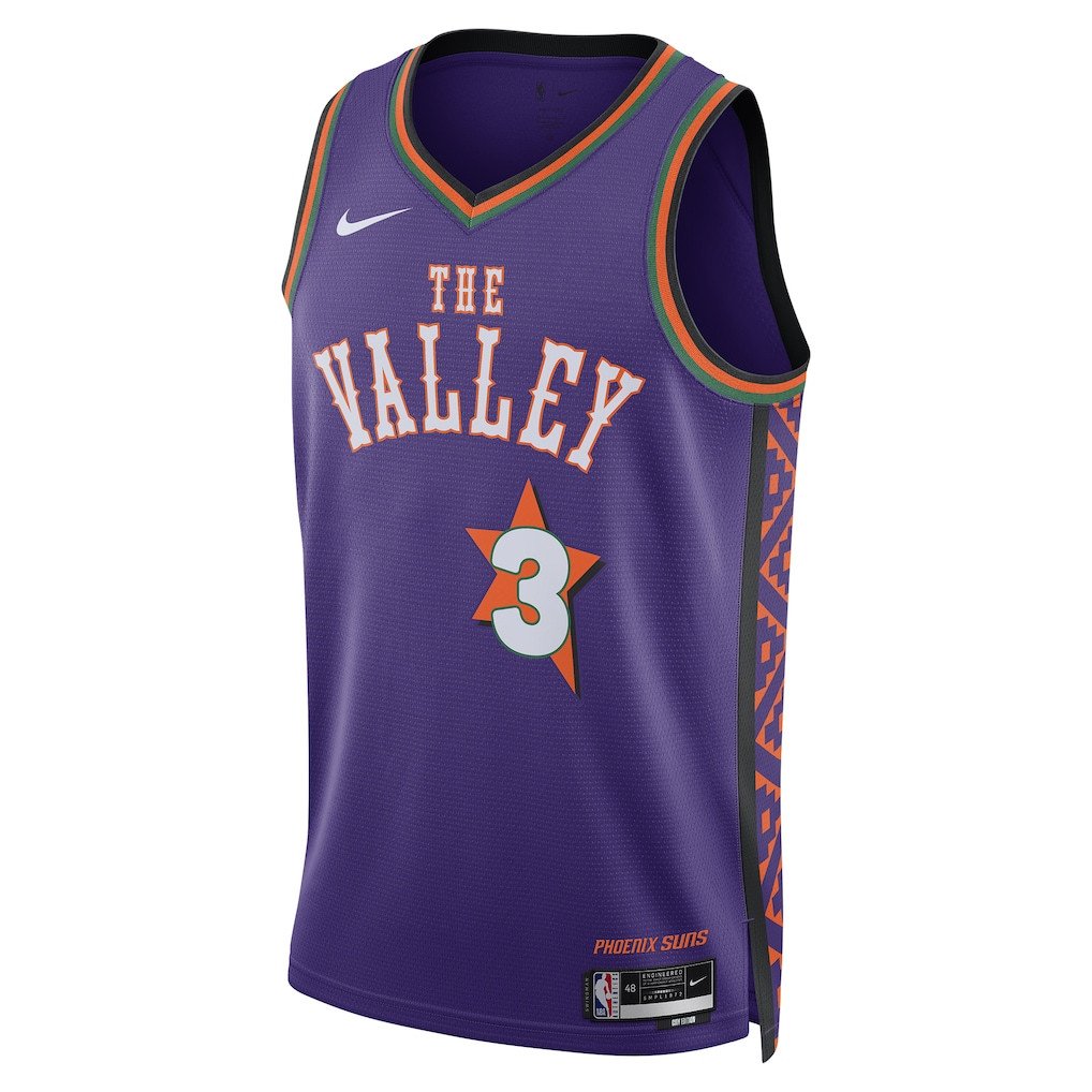 Alternative view of Bradley Beal 3 Phoenix Suns Unisex 2024/25 Swingman Player Jersey - City Edition - Purple - JS659 