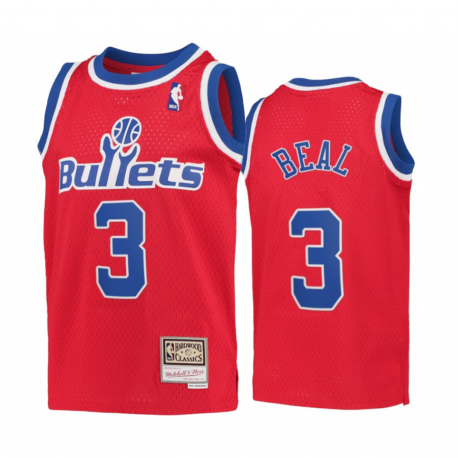 Bradley Beal 3 Washington Wizards Kids Red Hardwood Classics Youth Jersey - JS286 