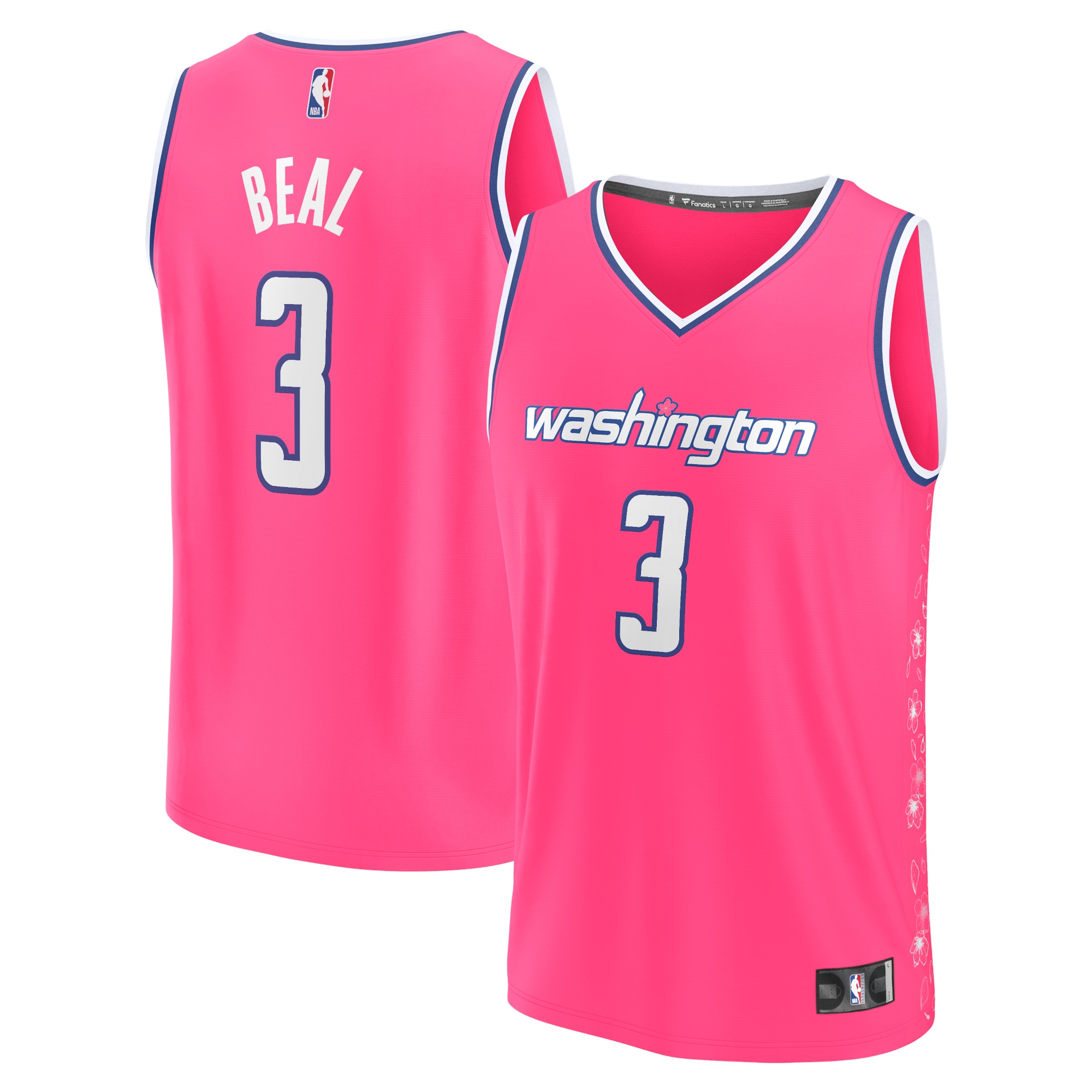Alternative view of Bradley Beal Washington Wizards Fanatics Branded 2022/23 Fastbreak Jersey - City Edition - Pink